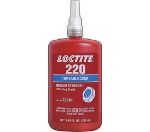 Loctite 220 Fijador de roscas resistencia media/ grado capilar/ azul - botella de 250 ml.
